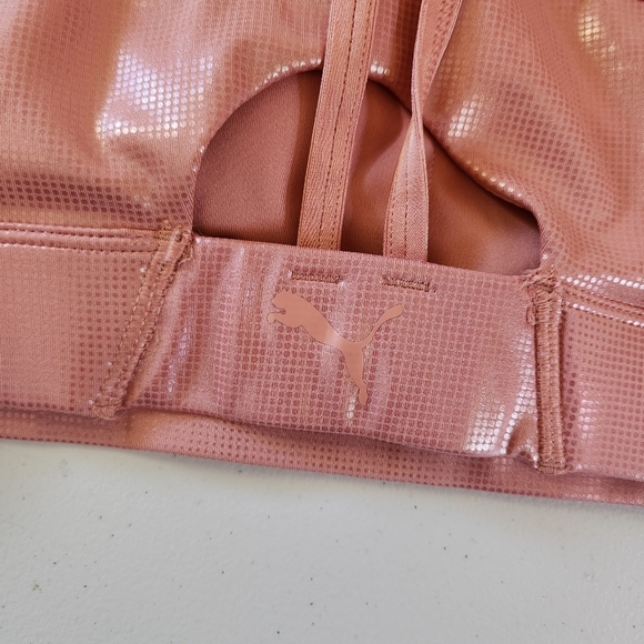 Puma Strappy Pink Wireless Medium Impact Sports Bra Size Large New NWT Active - Picture 8 of 8